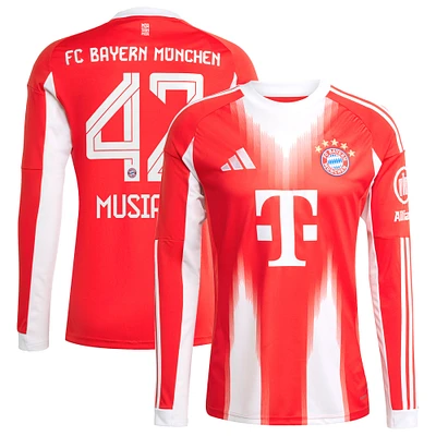 Men's adidas Jamal Musiala Red Bayern Munich 2025/26 Home Replica Long Sleeve Jersey