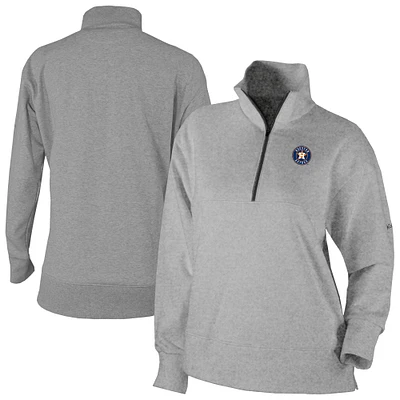 Women's Columbia Gray Houston Astros Birchwood Hills Quarter-Zip Pullover