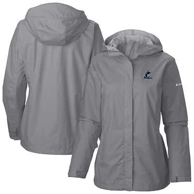 Women's Columbia Gray Miami Marlins Arcadia II Full Zip-Jacket