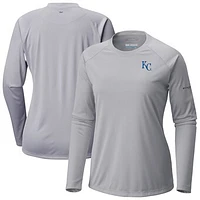 Women's Columbia Gray Kansas City Royals Tidal Tee II Long Sleeve T-Shirt