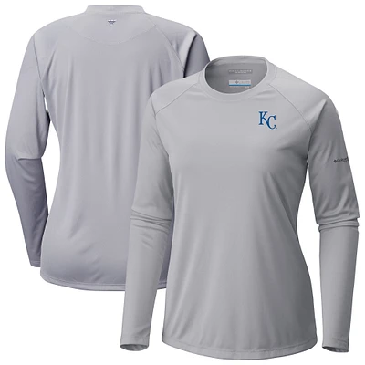 Women's Columbia Gray Kansas City Royals Tidal Tee II Long Sleeve T-Shirt