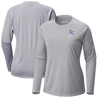Women's Columbia Gray Kansas City Royals Tidal Tee II Long Sleeve T-Shirt