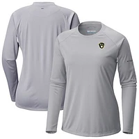 Women's Columbia Gray Milwaukee Brewers Tidal Tee II Long Sleeve T-Shirt