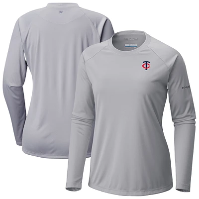 Women's Columbia Gray Minnesota Twins Tidal Tee II Long Sleeve T-Shirt