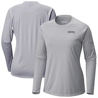 Women's Columbia Gray San Diego Padres Tidal Tee II Long Sleeve T-Shirt