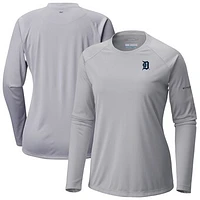 Women's Columbia Gray Detroit Tigers Tidal Tee II Long Sleeve T-Shirt