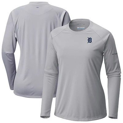 Women's Columbia Gray Detroit Tigers Tidal Tee II Long Sleeve T-Shirt