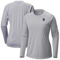 Women's Columbia Gray Detroit Tigers Tidal Tee II Long Sleeve T-Shirt