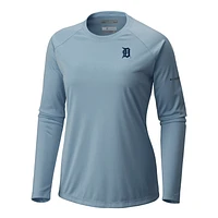 Women's Columbia Light Blue Detroit Tigers Tidal Tee II Long Sleeve T-Shirt