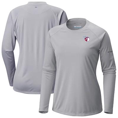 Women's Columbia Gray Cleveland Guardians Tidal Tee II Long Sleeve T-Shirt