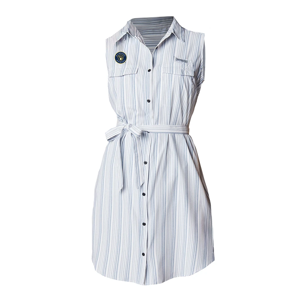 Women's Columbia White Milwaukee Brewers Sun Drifter Dress