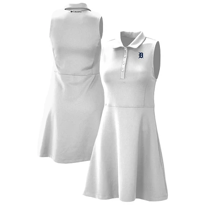 Women's Columbia White Detroit Tigers Omni-Wick Polo Match Dress
