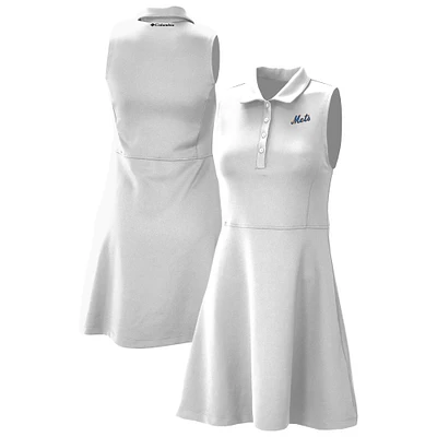 Women's Columbia White New York Mets Omni-Wick Polo Match Dress