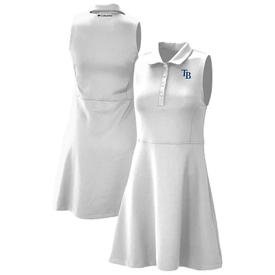 Women's Columbia White Tampa Bay Rays Omni-Wick Polo Match Dress
