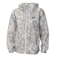 Women's Columbia Gray/White New York Mets Flash Challenger Full-Zip Hoodie Windbreaker Jacket