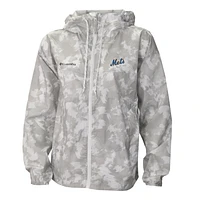 Women's Columbia Gray/White New York Mets Flash Challenger Full-Zip Hoodie Windbreaker Jacket
