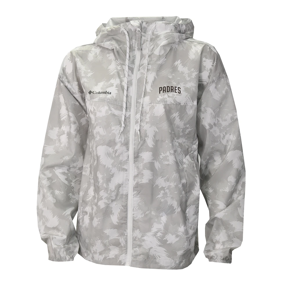 Women's Columbia Gray/White San Diego Padres Flash Challenger Full-Zip Hoodie Windbreaker Jacket