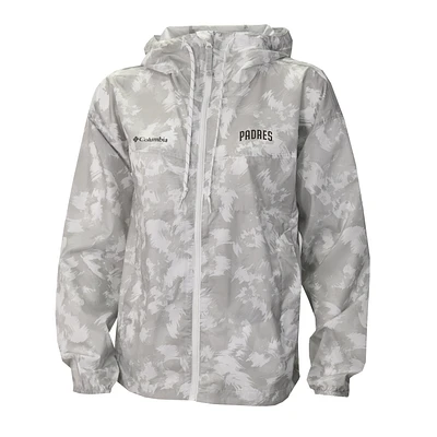 Women's Columbia Gray/White San Diego Padres Flash Challenger Full-Zip Hoodie Windbreaker Jacket