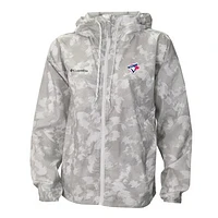 Women's Columbia Gray/White Toronto Blue Jays Flash Challenger Full-Zip Hoodie Windbreaker Jacket