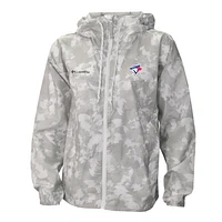 Women's Columbia Gray/White Toronto Blue Jays Flash Challenger Full-Zip Hoodie Windbreaker Jacket