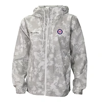 Women's Columbia Gray/White Washington Nationals Flash Challenger Full-Zip Hoodie Windbreaker Jacket