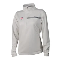 Women's Columbia White Minnesota Twins Skiff Guide Fleece Half-Zip Pullover Jacket