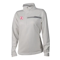 Women's Columbia White Boston Red Sox Skiff Guide Fleece Half-Zip Pullover Jacket