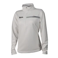 Women's Columbia White Chicago Sox Skiff Guide Fleece Half-Zip Pullover Jacket