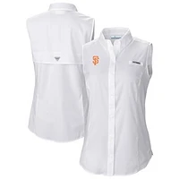 Women's Columbia White San Francisco Giants Tamiami Sleeveless Shirt