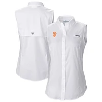 Women's Columbia White San Francisco Giants Tamiami Sleeveless Shirt