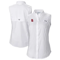 Women's Columbia White St. Louis Cardinals Tamiami Sleeveless Shirt