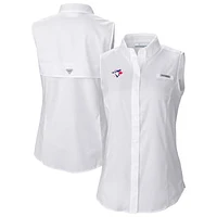 Women's Columbia White Toronto Blue Jays Tamiami Sleeveless Shirt