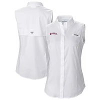Women's Columbia White Los Angeles Angels Tamiami Sleeveless Shirt