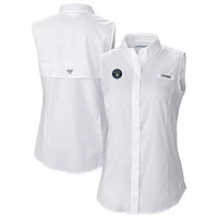 Women's Columbia White Milwaukee Brewers Tamiami Sleeveless Shirt