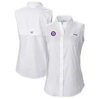 Women's Columbia White Washington Nationals Tamiami Sleeveless Shirt