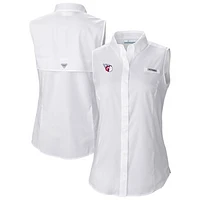 Women's Columbia White Cleveland Guardians Tamiami Sleeveless Shirt