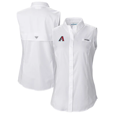 Women's Columbia White Arizona Diamondbacks Tamiami Sleeveless Shirt