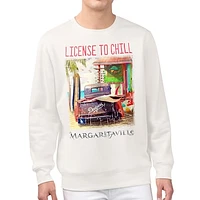 Men's Margaritaville Cream Los Angeles Dodgers License to Chill Fleece Sweatshirt