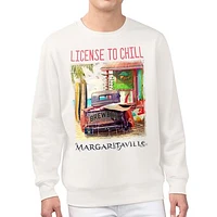 Men's Margaritaville Cream Milwaukee Brewers License to Chill Fleece Sweatshirt