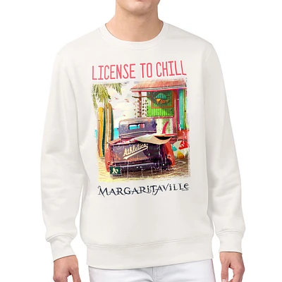 Men's Margaritaville Cream Athletics License to Chill Fleece Sweatshirt