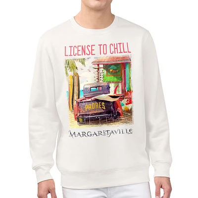 Men's Margaritaville Cream San Diego Padres License to Chill Fleece Sweatshirt