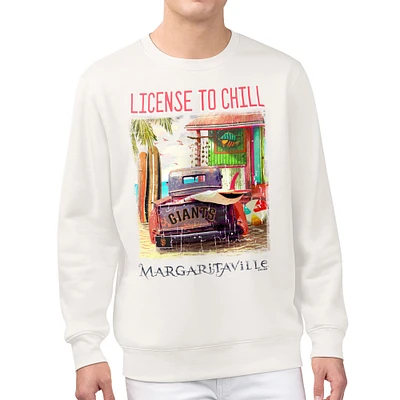 Men's Margaritaville Cream San Francisco Giants License to Chill Fleece Sweatshirt