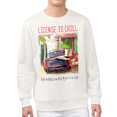 Men's Margaritaville Cream Seattle Mariners License to Chill Fleece Sweatshirt