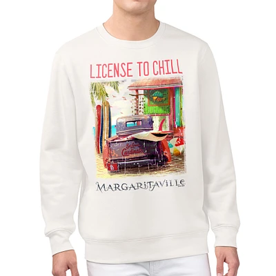 Men's Margaritaville Cream St. Louis Cardinals License to Chill Fleece Sweatshirt
