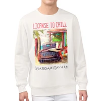 Men's Margaritaville Cream Boston Red Sox License to Chill Fleece Sweatshirt