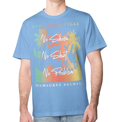 Men's Margaritaville Blue Milwaukee Brewers No Shirt, Shoes, Problem T-Shirt