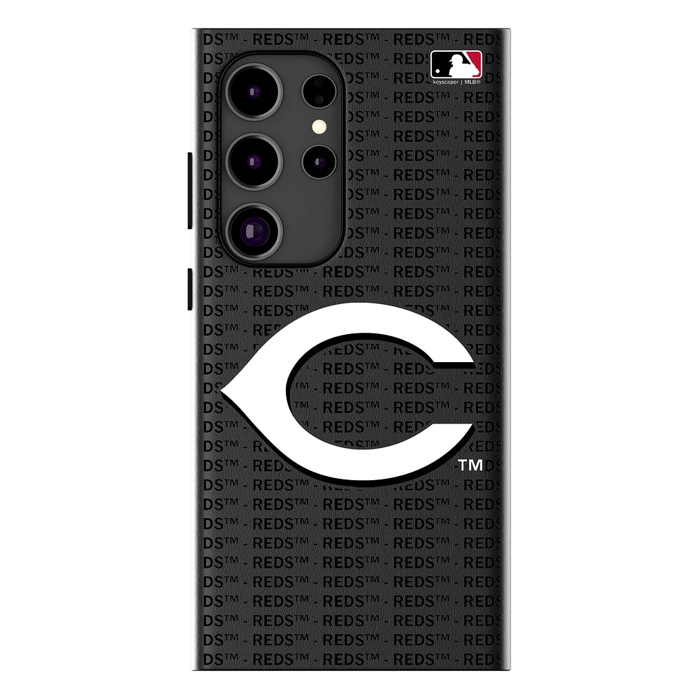 Keyscaper Cincinnati Reds Text Backdrop Galaxy Magnetic Bump Case