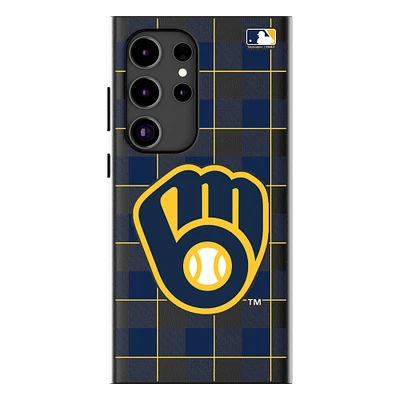 Keyscaper Milwaukee Brewers Plaid Galaxy Magnetic Bump Case