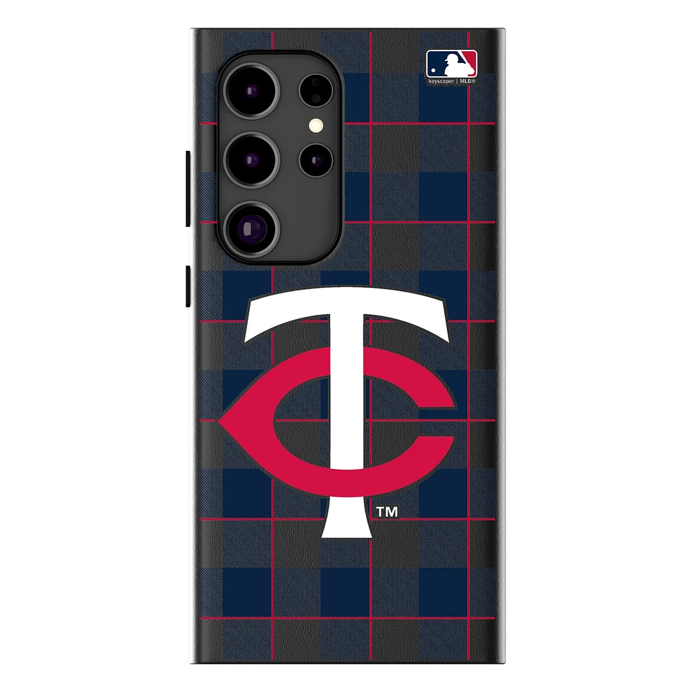Keyscaper Minnesota Twins Plaid Galaxy Magnetic Bump Case