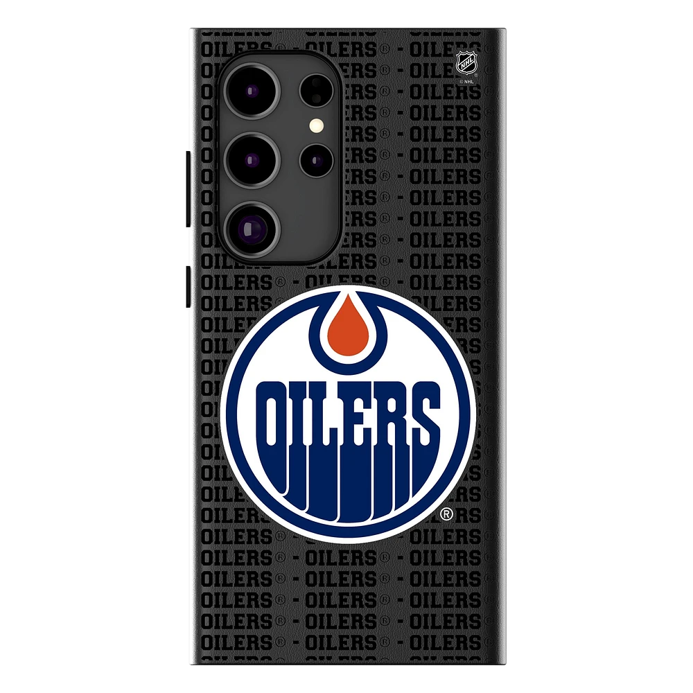 Keyscaper Edmonton Oilers Text Backdrop Galaxy Magnetic Bump Case
